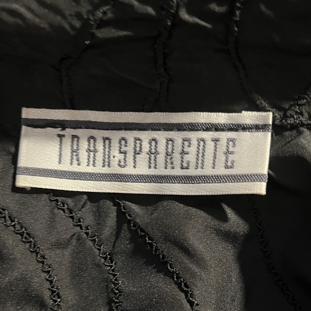 ❇️NWOT Transparente Statement Coat-Textured Black Long Button Sz XL - Picture 2 of 13